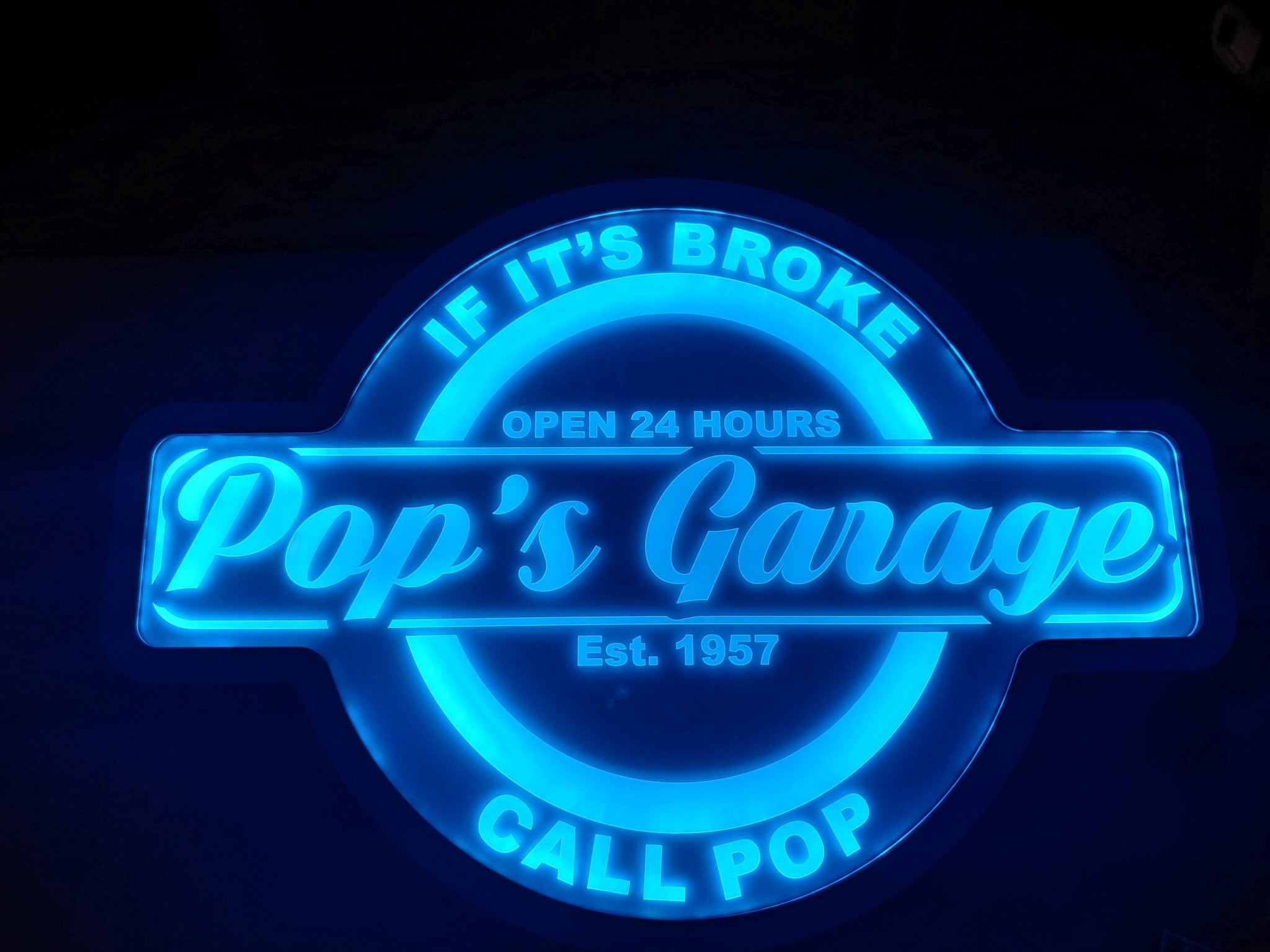 Custom Garage Sign Color Changing Acrylic Wall Led Night Light Neon Like 4 Sizes Free Shipping