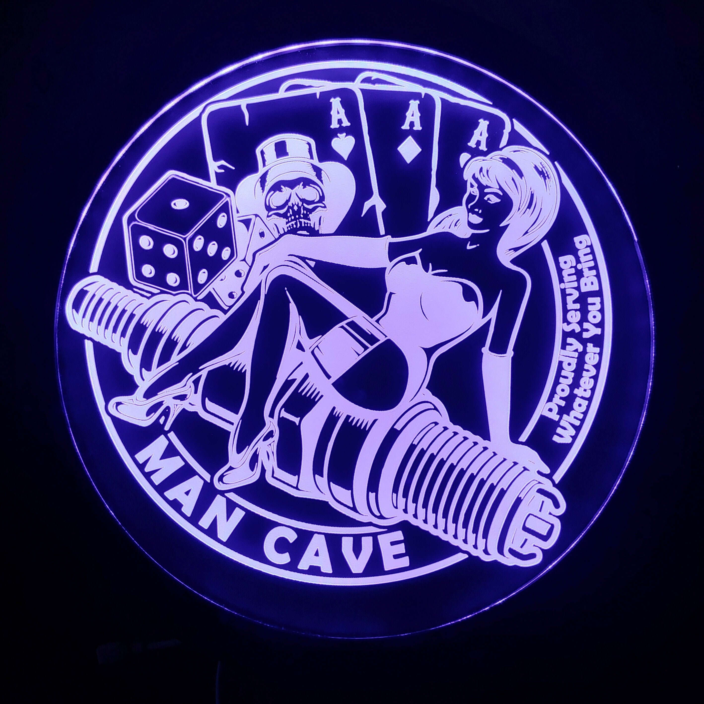 Man Cave LED Wall Sign Neon Like - Color Changing Remote Control - 6 Sizes Made in USA Free Shipping