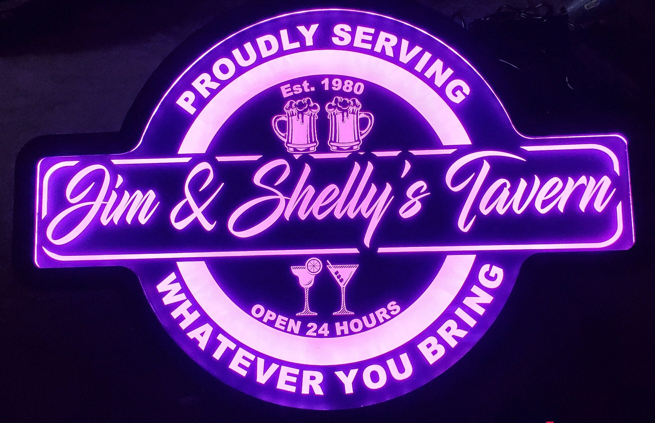 Custom Tavern or Bar Led Wall Sign Neon Like - Bar Sign - Neon Sign - Color Changing Remote Control - 4 Sizes Free Shipping
