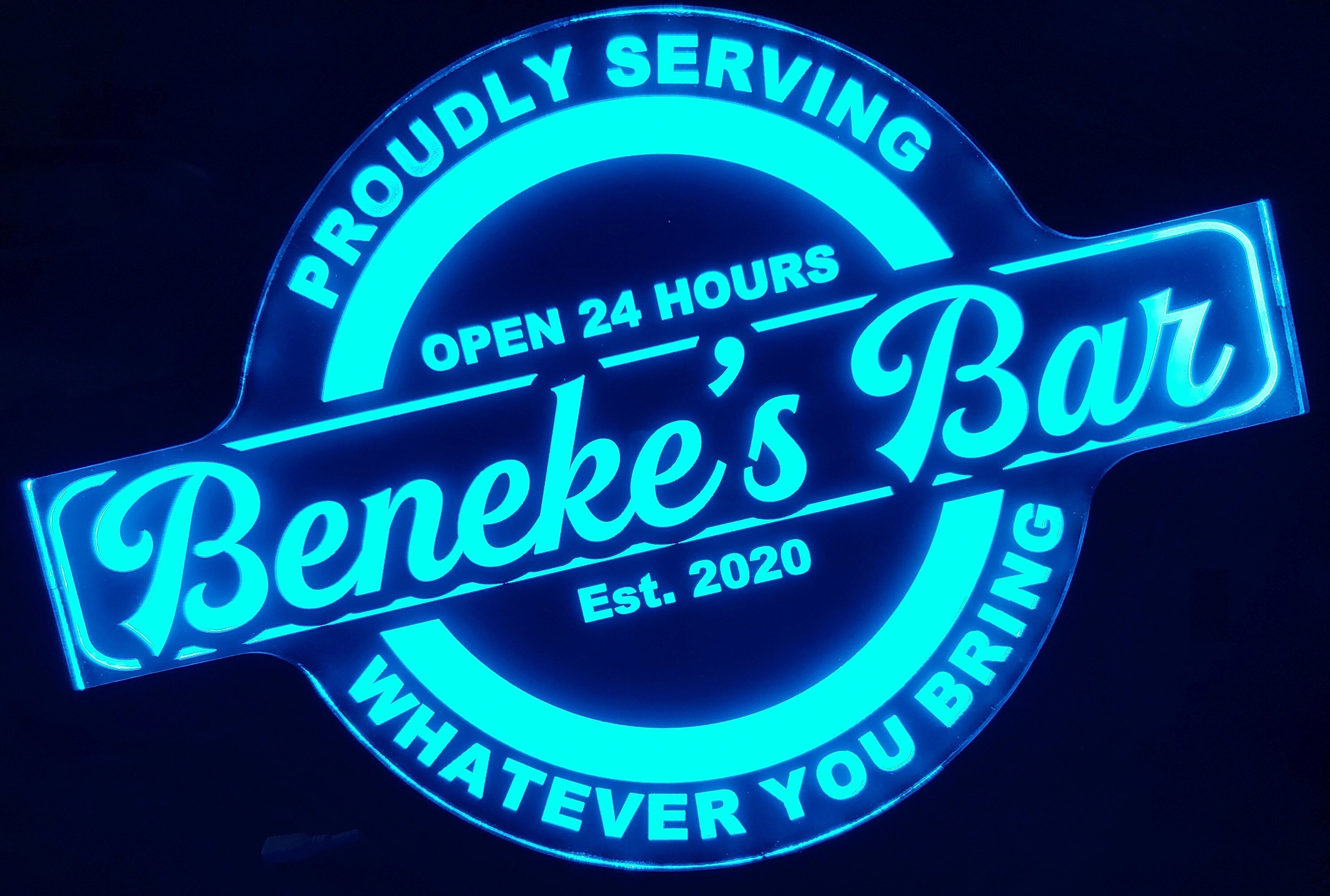 Custom Open Bar Led Wall Sign Neon Like - Color Changing Remote Control - 4 Sizes Free Shipping