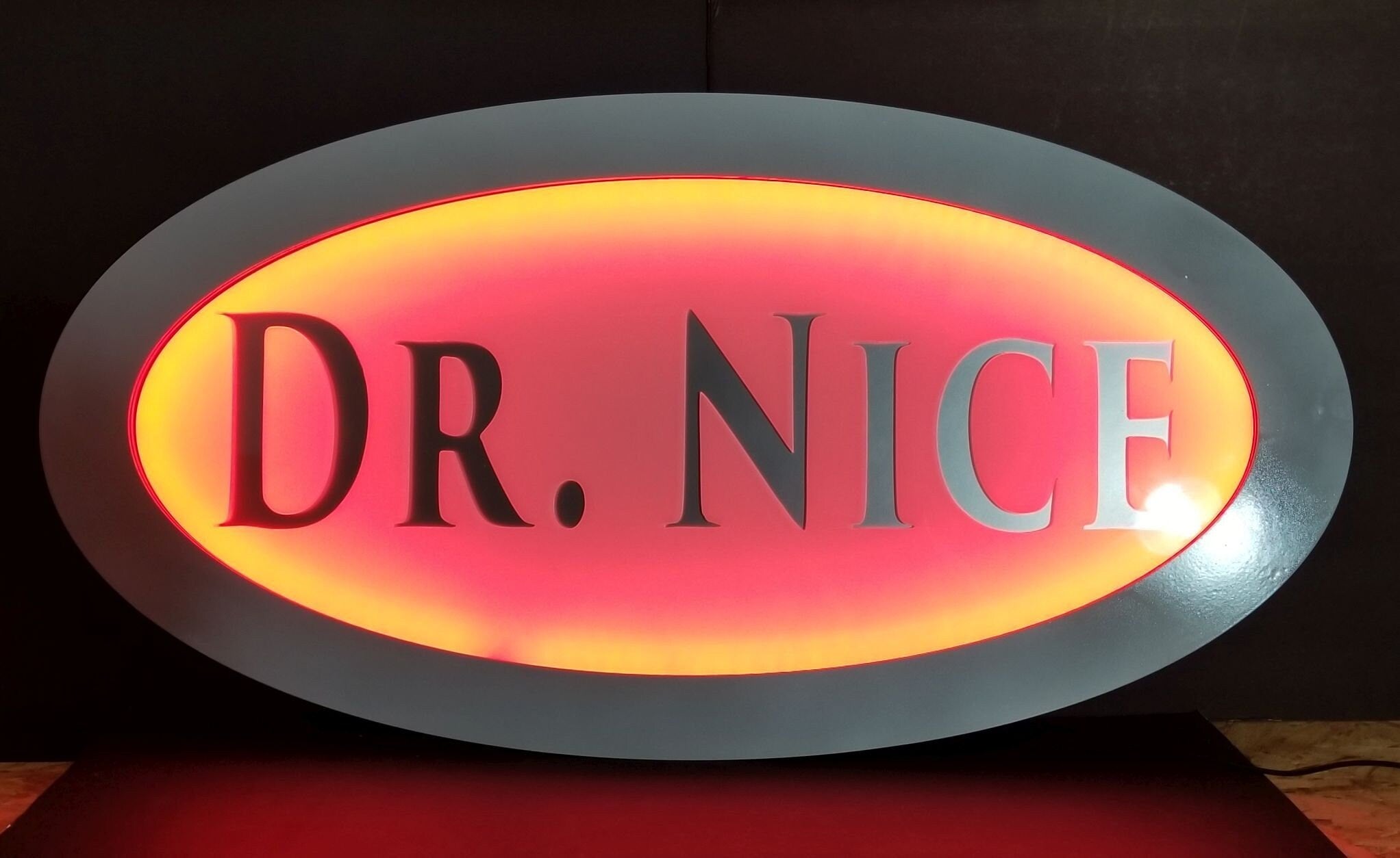 Custom Oval LED Wall Sign Neon Like - Color Changing Remote Control - 4 Sizes Free Shipping