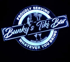 Custom Tiki Bar Color Changing Acrylic Wall Led Night Light Neon Like 4 Sizes Free Shipping