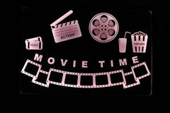 Movie Time home theater Led Wall Sign Neon Like - Color Changing Remote Control - 4 Sizes Free Shipping