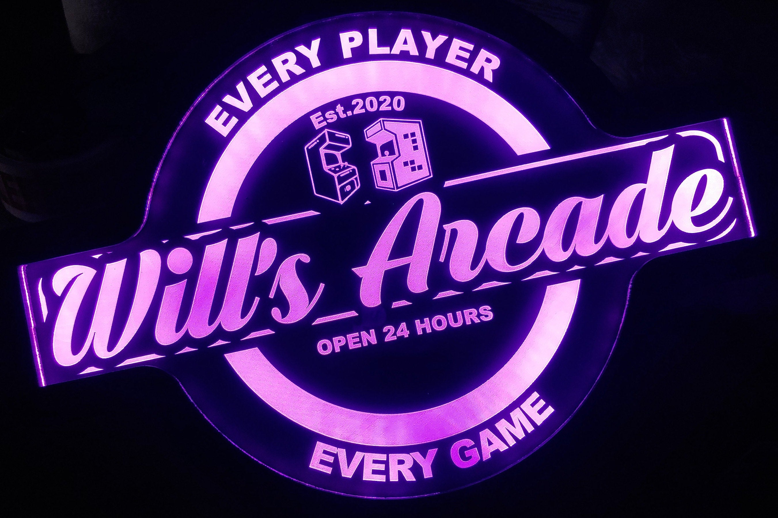 Custom Arcade Game Room Led Wall Sign Neon Like - Color Changing Remote Control - 4 Sizes - Free Shipping