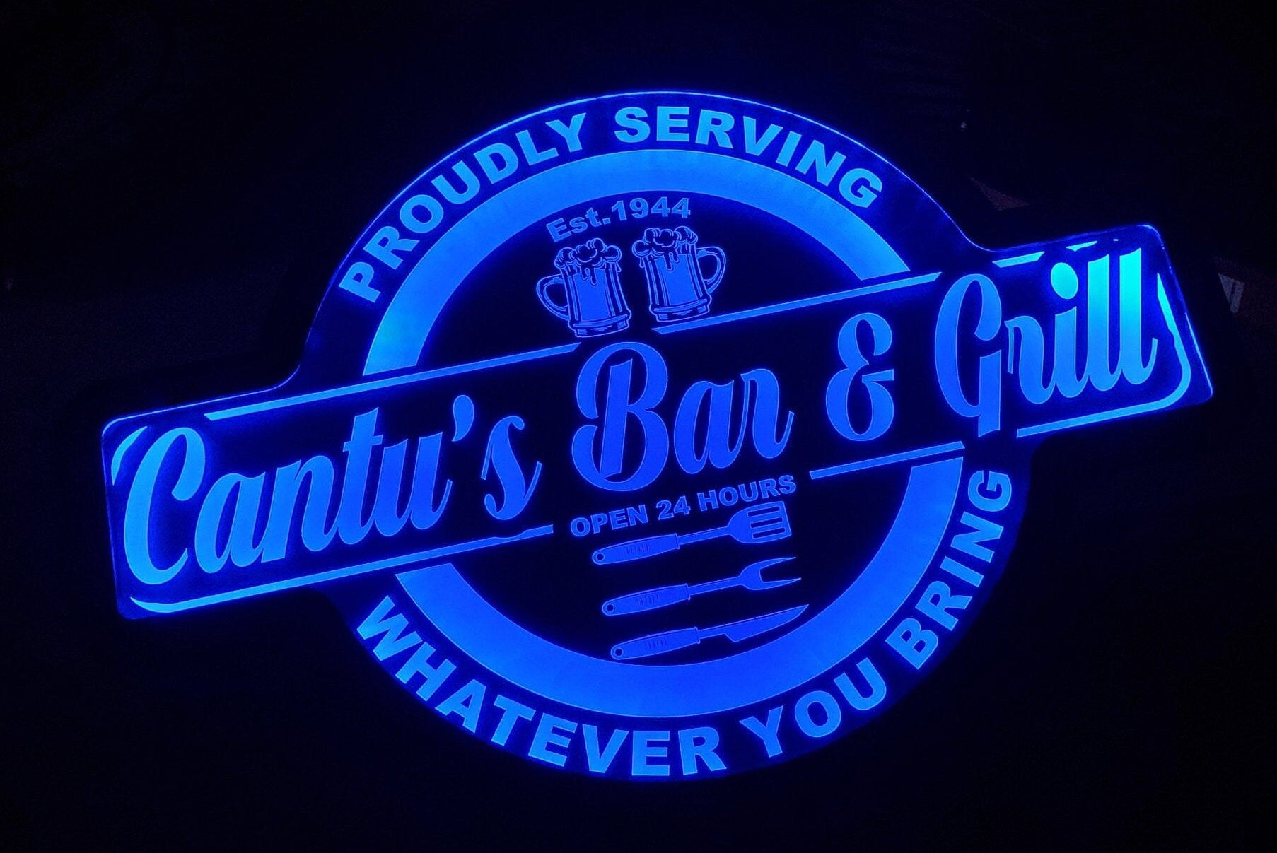 Custom Cantina Restaurant LED Sign Night Light - Neon-Like - Color Changing - 4 Sizes - Free Shipping