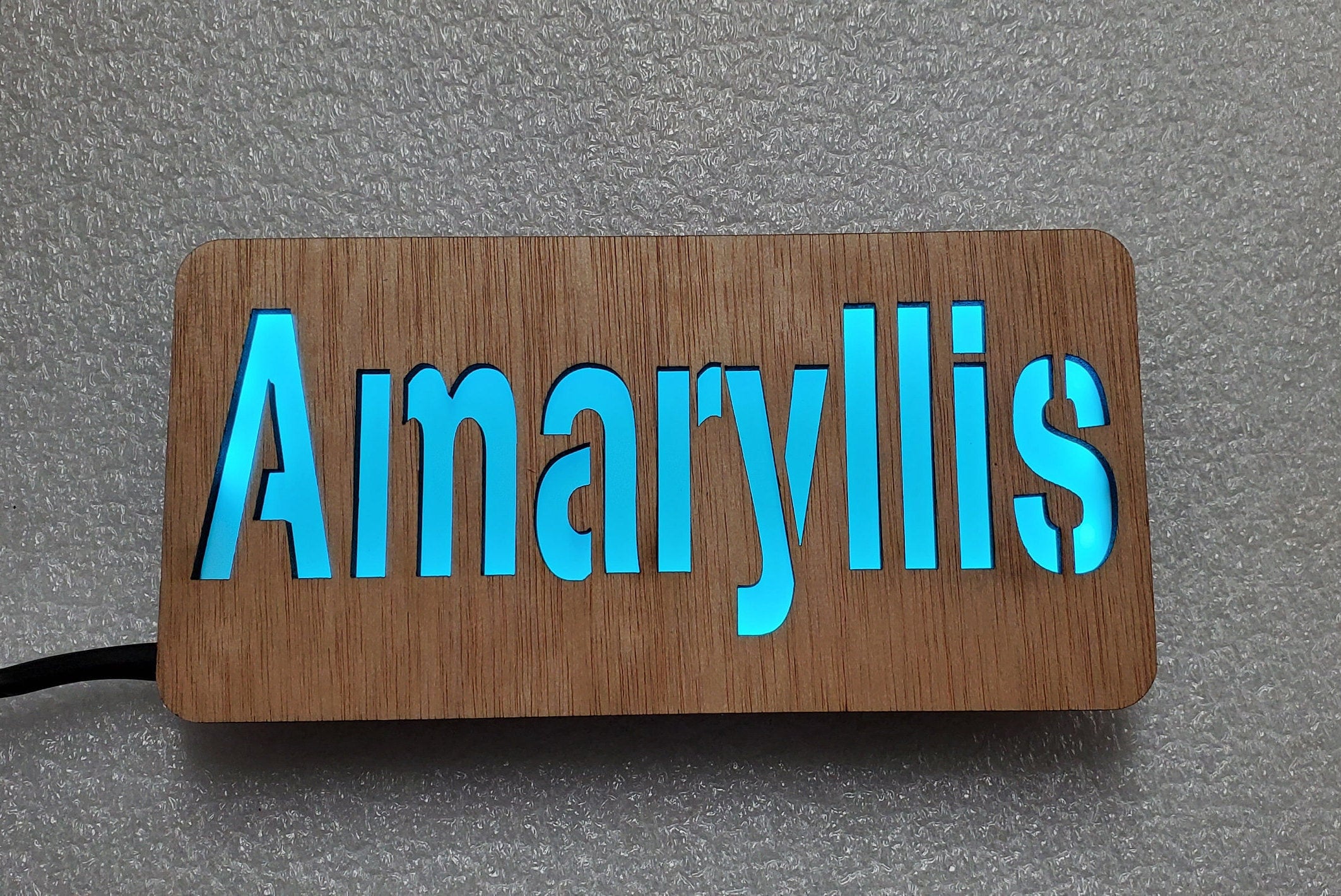 CUSTOM LED Name Laser Cut Color Changing - Desktop or Wall Use - Made in USA - Free and Fast Shipping