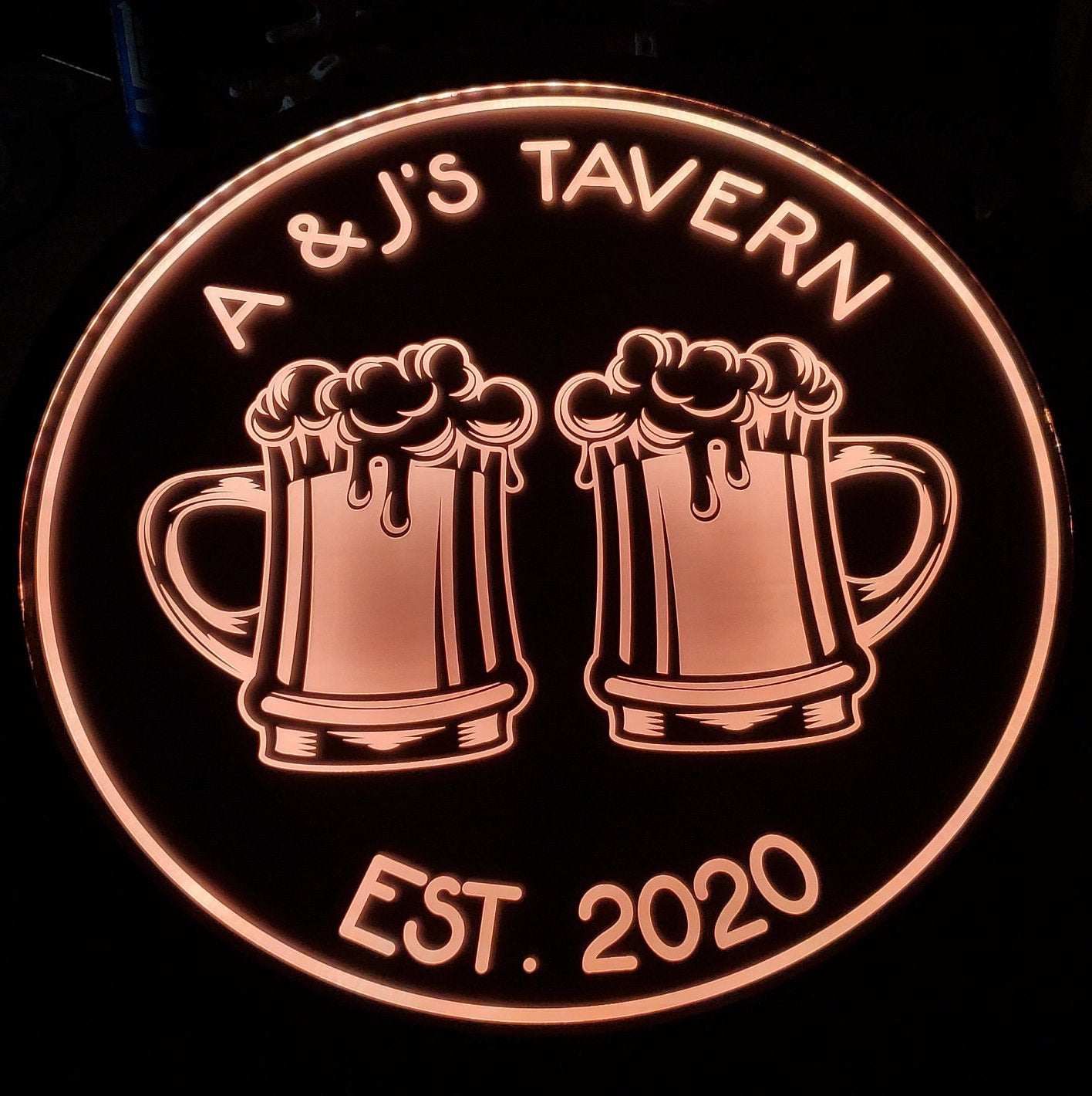 Custom Bar / Tavern Sign LED Wall Sign Neon Like - Color Changing Remote Control - 4 Sizes Made in USA Free Shipping