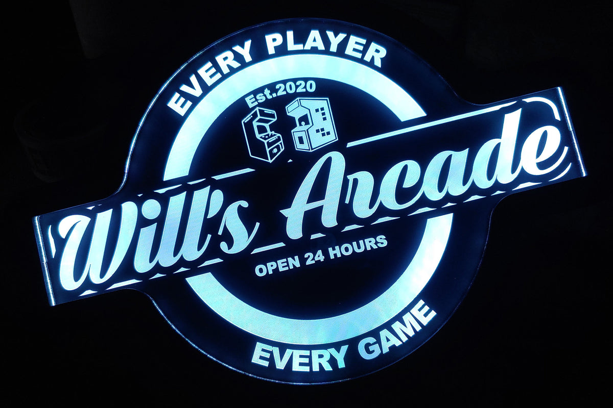 Custom Arcade Game Room Led Wall Sign Neon Like - Color Changing Remote Control - 4 Sizes - Free Shipping