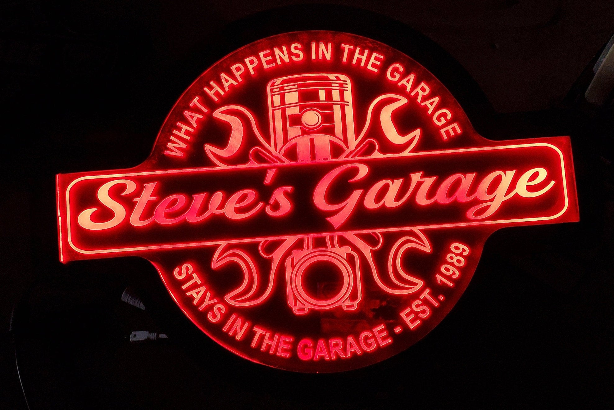 Custom Garage Sign Color Changing Acrylic Wall Led Night Light Neon Like 4 Sizes Free Shipping