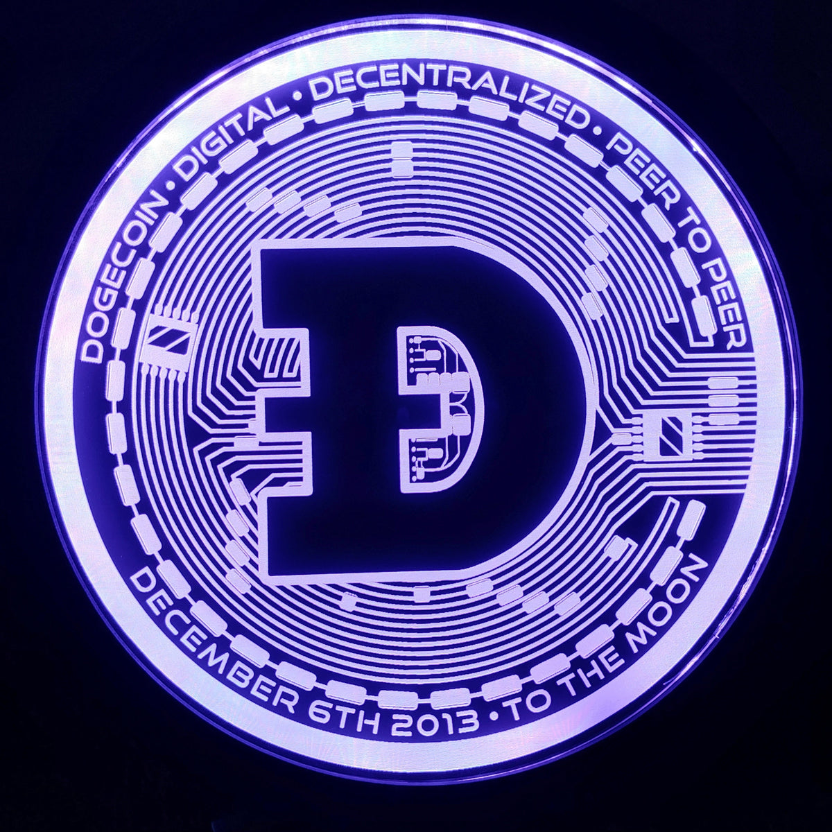 Dogecoin Light Sign LED Wall Sign Neon Like - Color Changing Remote Control - 4 Sizes Made in USA Free Shipping
