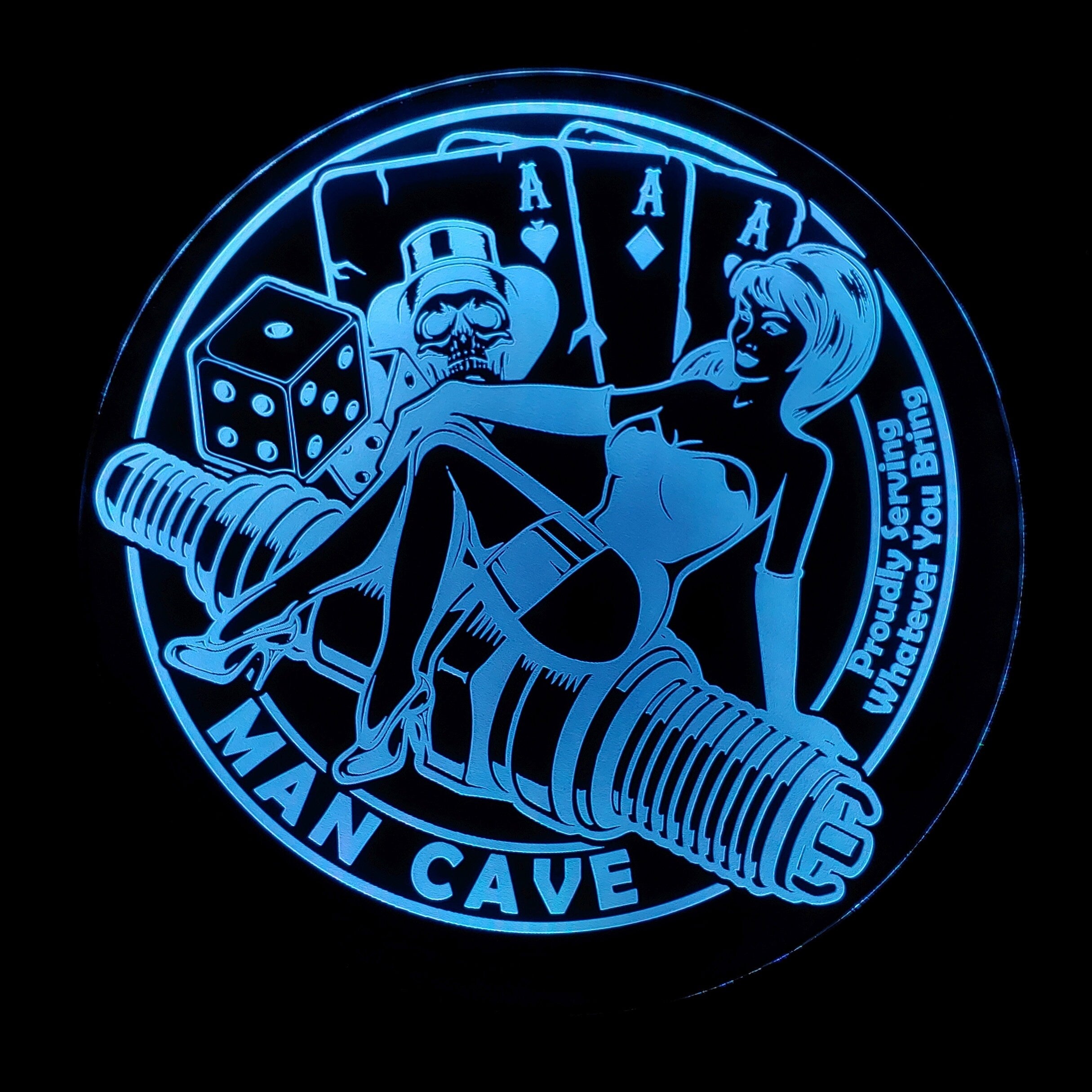 Man Cave LED Wall Sign Neon Like - Color Changing Remote Control - 6 Sizes Made in USA Free Shipping