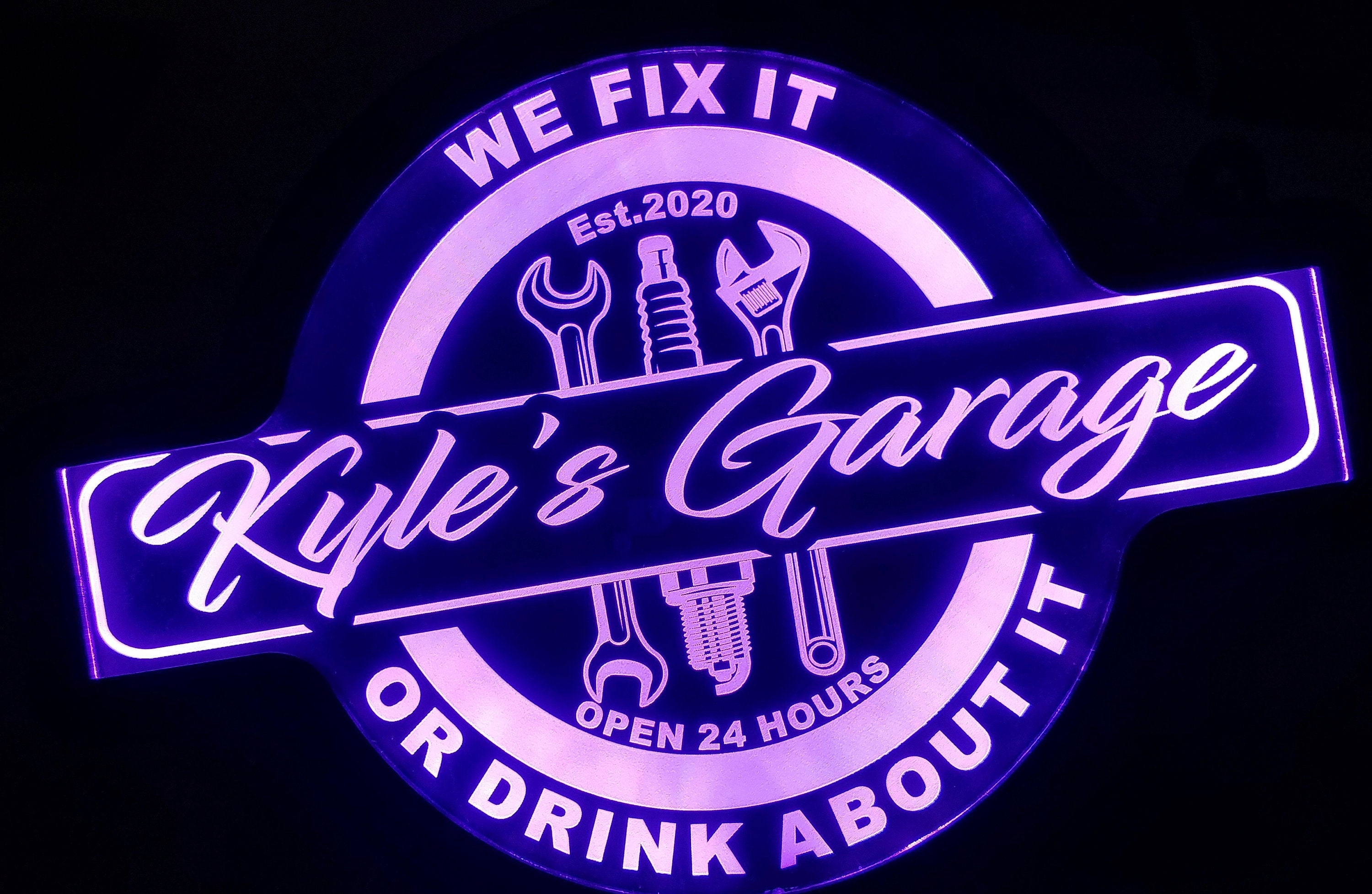 Custom My Tools, My Rules Garage Wall Led Sign Night Light Neon Like - Color Changing - 4 Sizes - Free Shipping
