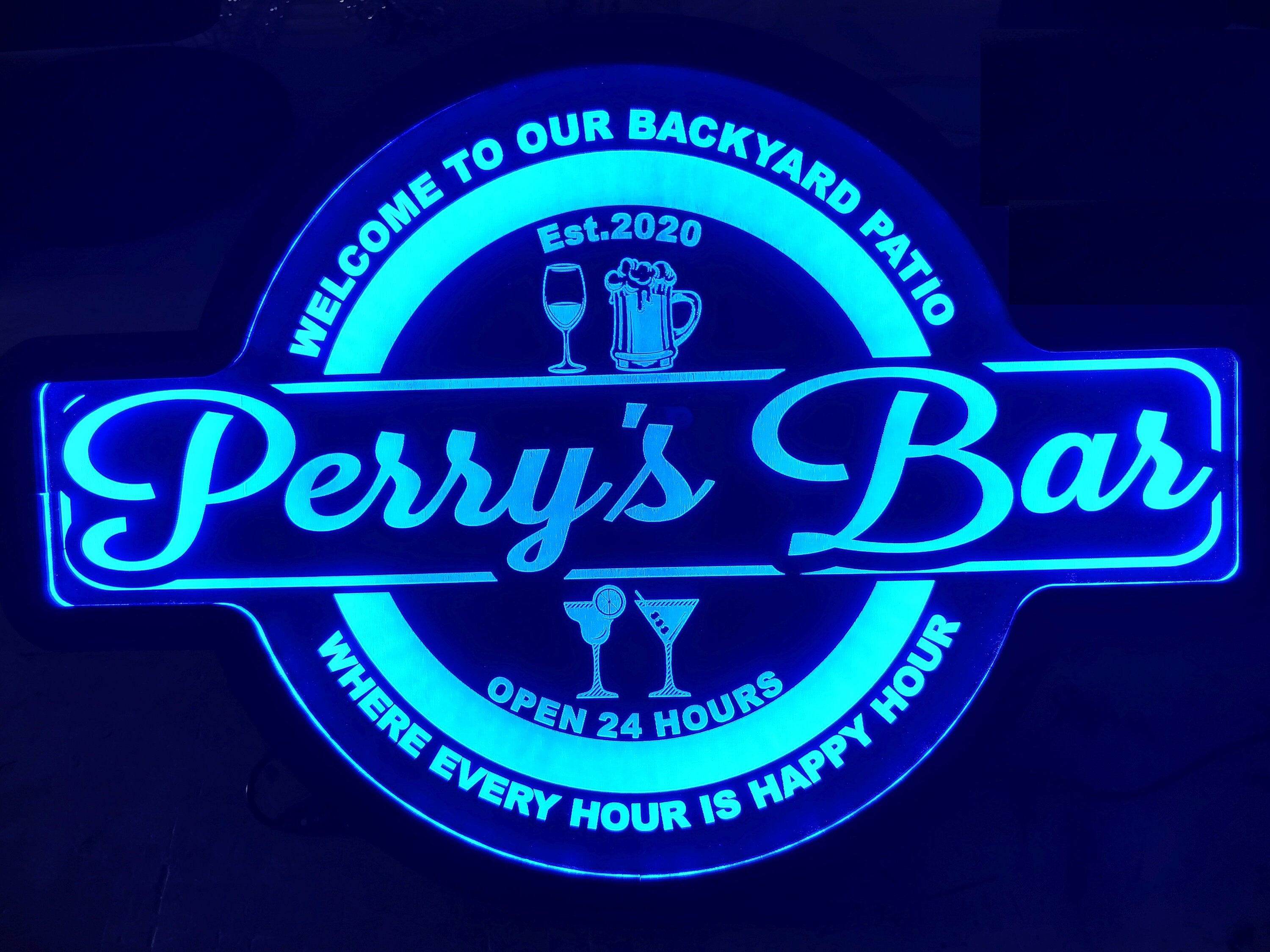 Custom Bar Glasses Led Wall Sign Neon Like - Color Changing Remote Control - 4 Sizes Free Shipping