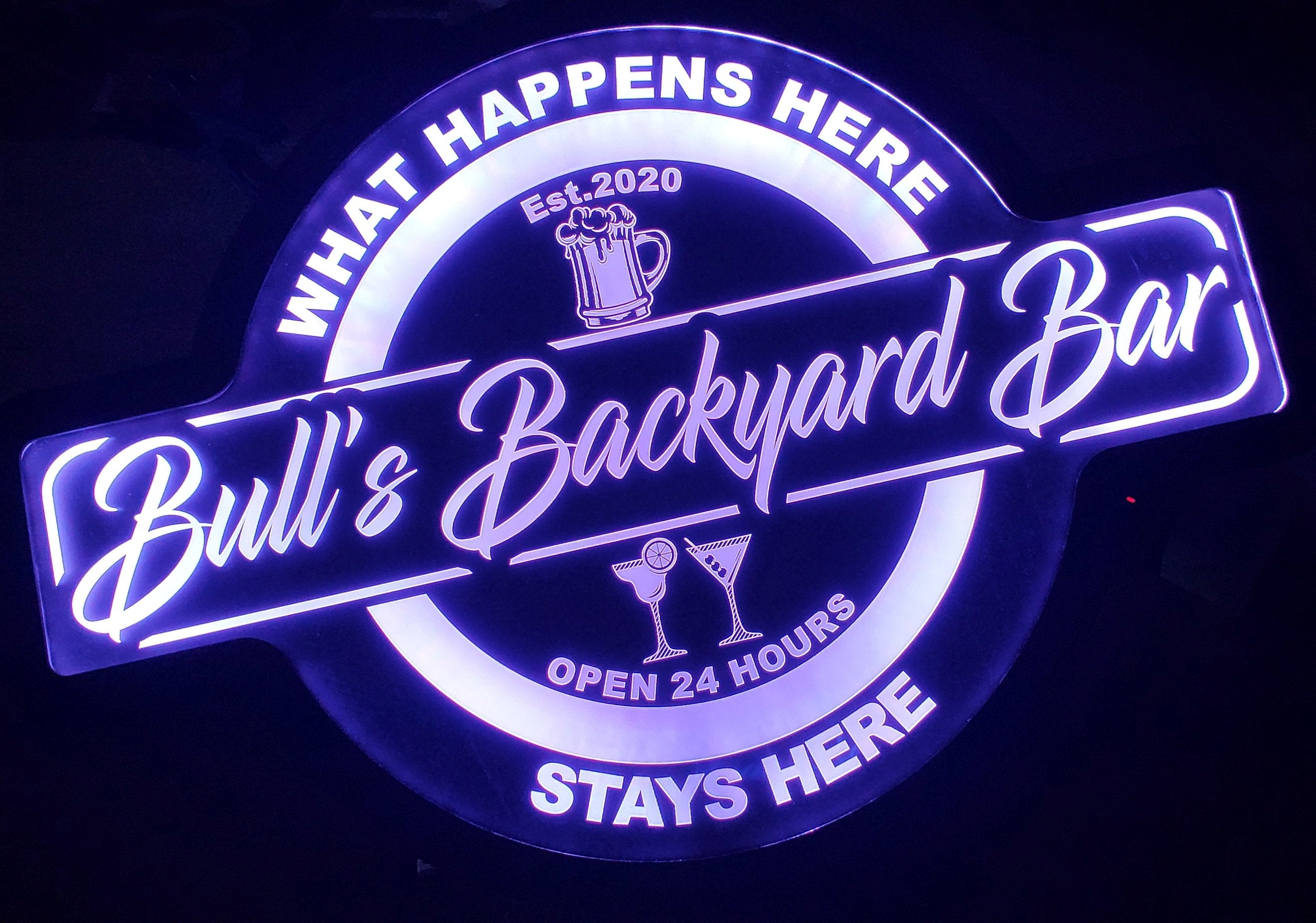 Custom Bar Led Wall Sign Neon Like - Color Changing Remote Control - 4 Sizes Free Shipping