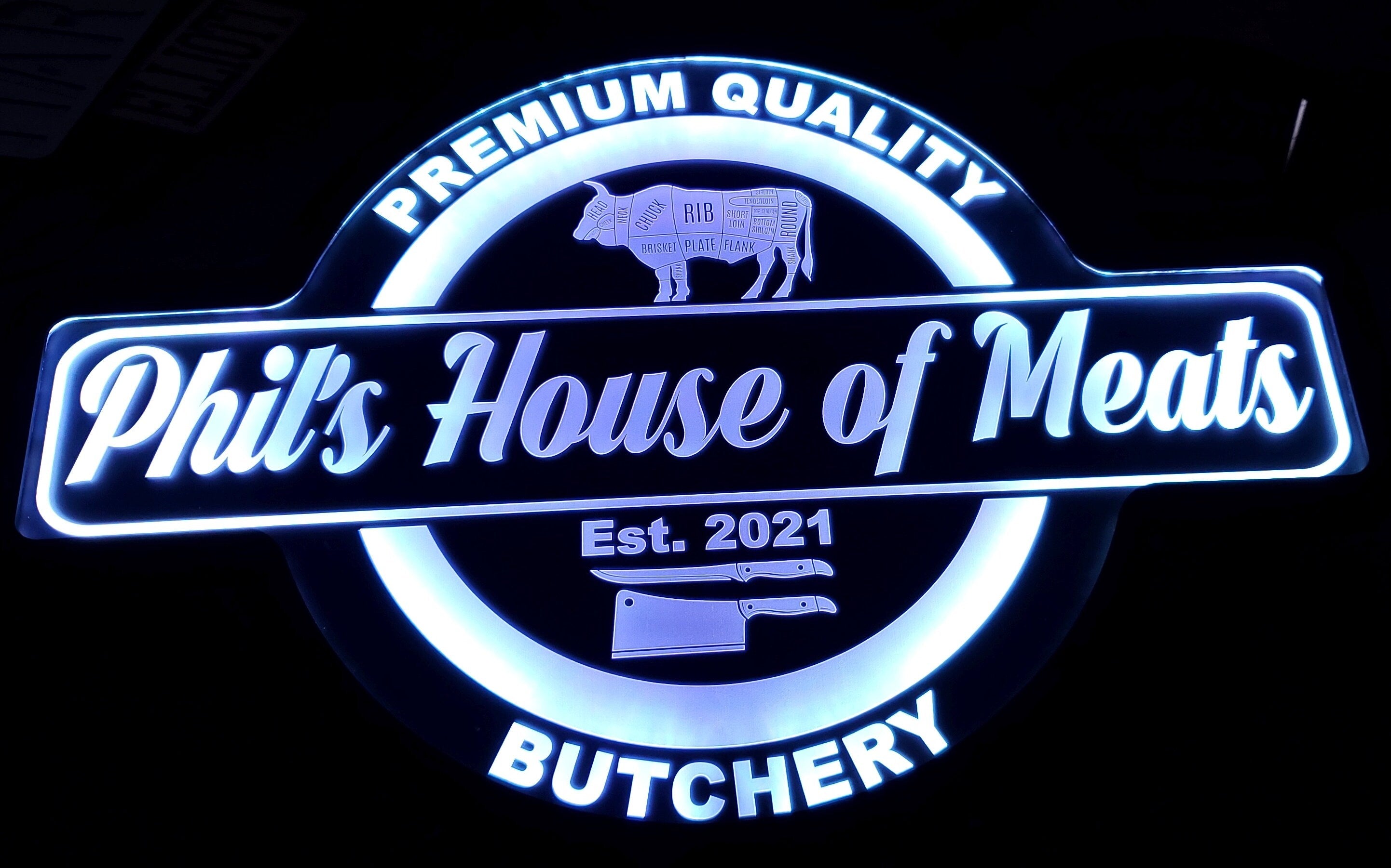 Custom Barbecue, Grill, BBQ or Smoke Led Wall Sign Neon Like - Color Changing Remote Control - 4 Sizes Free Shipping