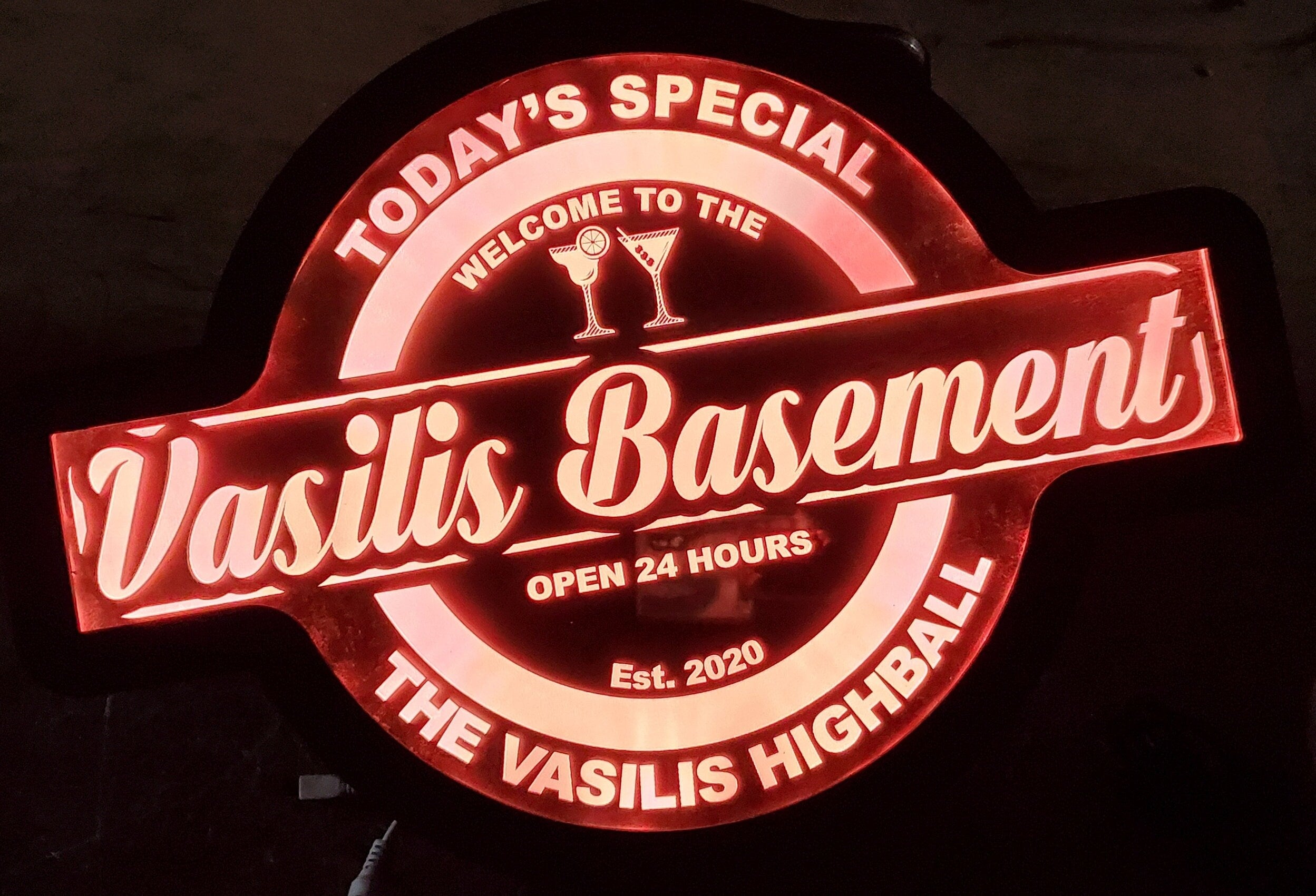 Custom Basement Bar Cave Man Led Wall Sign Neon Like - Color Changing Remote Control - 4 Sizes Free Shipping