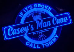 Man Cave Custom Acrylic Wall Led Sign Night Light Neon Like Dual Power Color Changing 4 Sizes Free Shipping