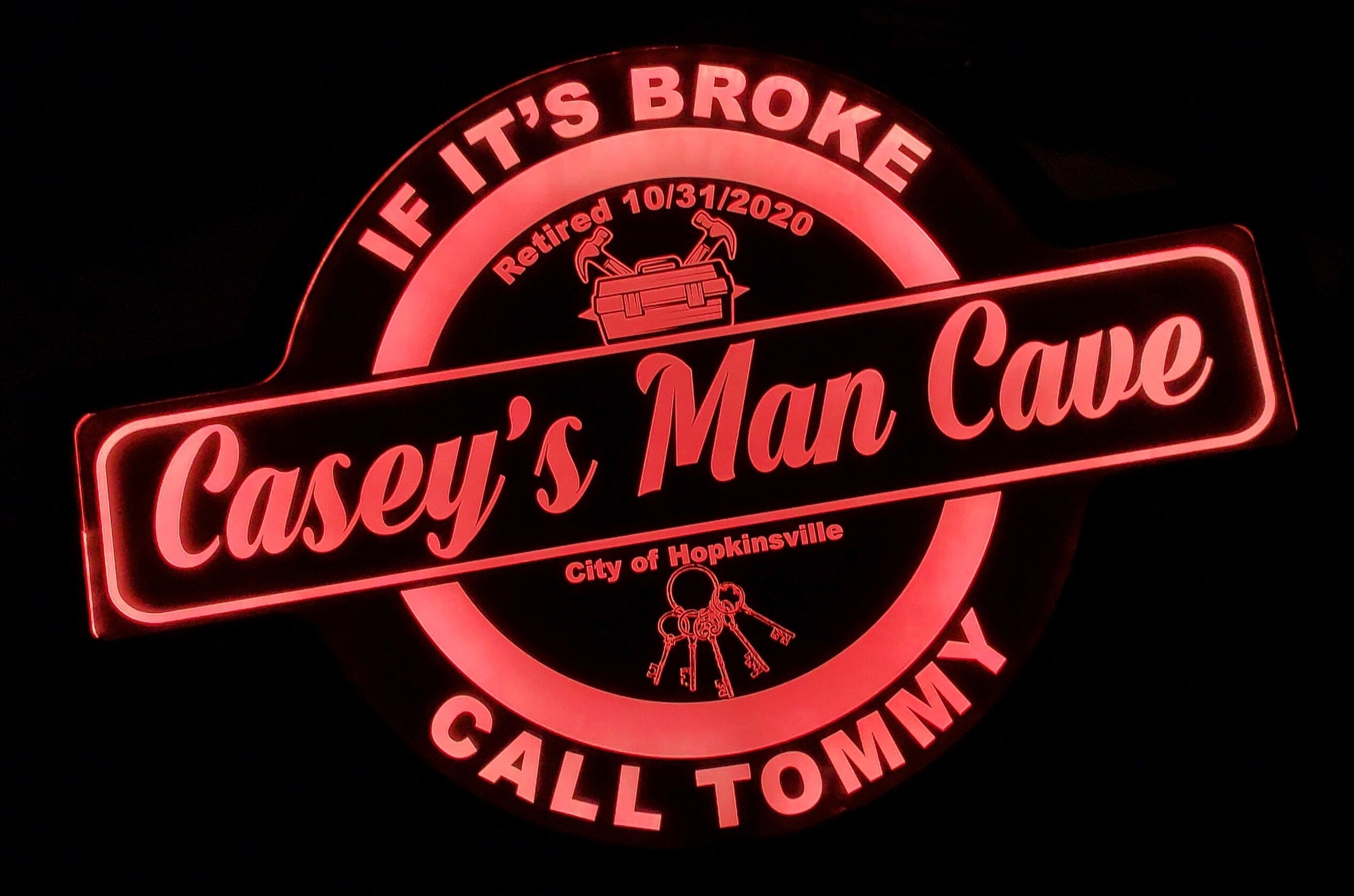 Man Cave Custom Acrylic Wall Led Sign Night Light Neon Like Dual Power Color Changing 4 Sizes Free Shipping