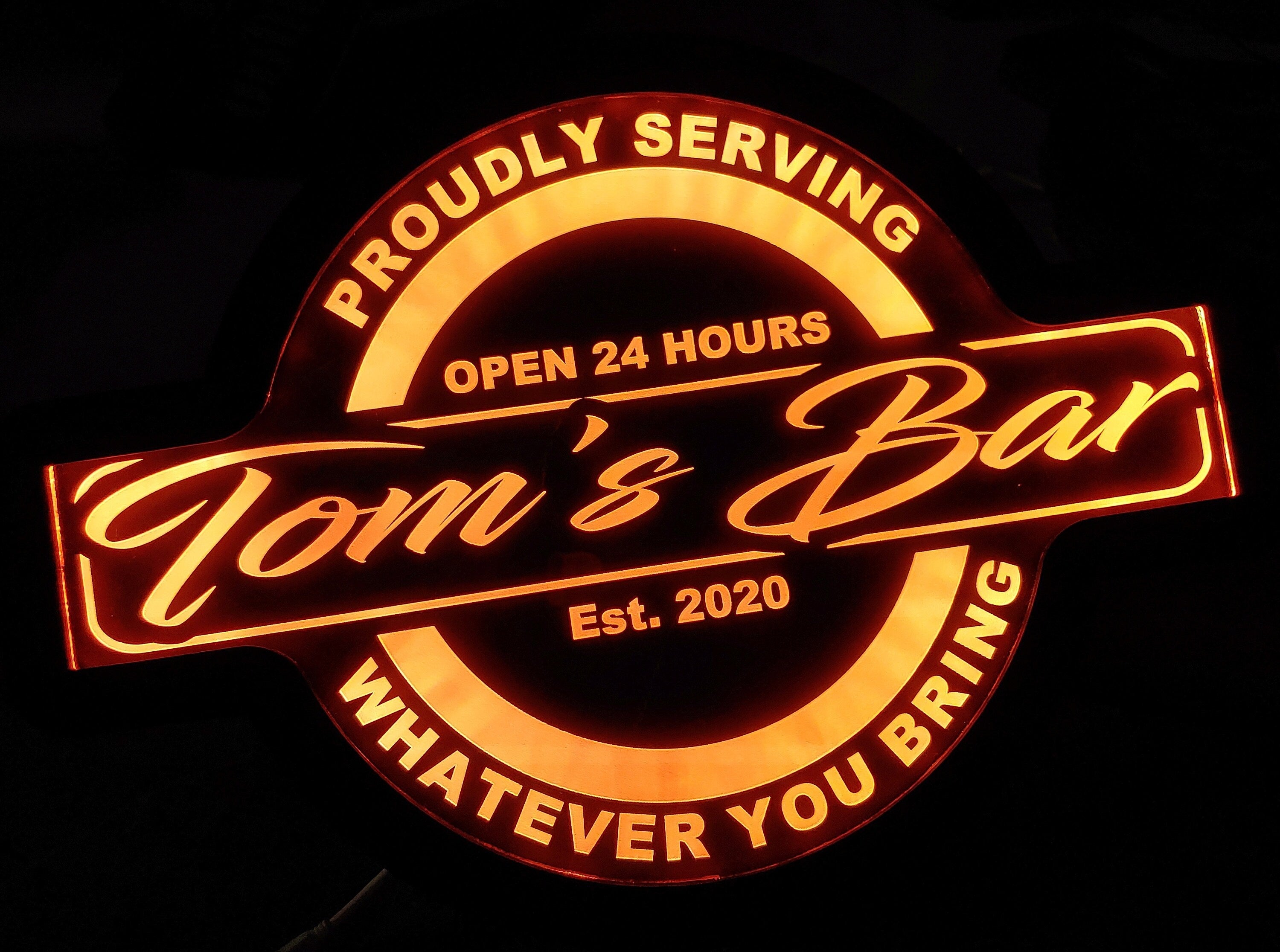 Custom Open Bar Led Wall Sign Neon Like - Color Changing Remote Control - 4 Sizes Free Shipping