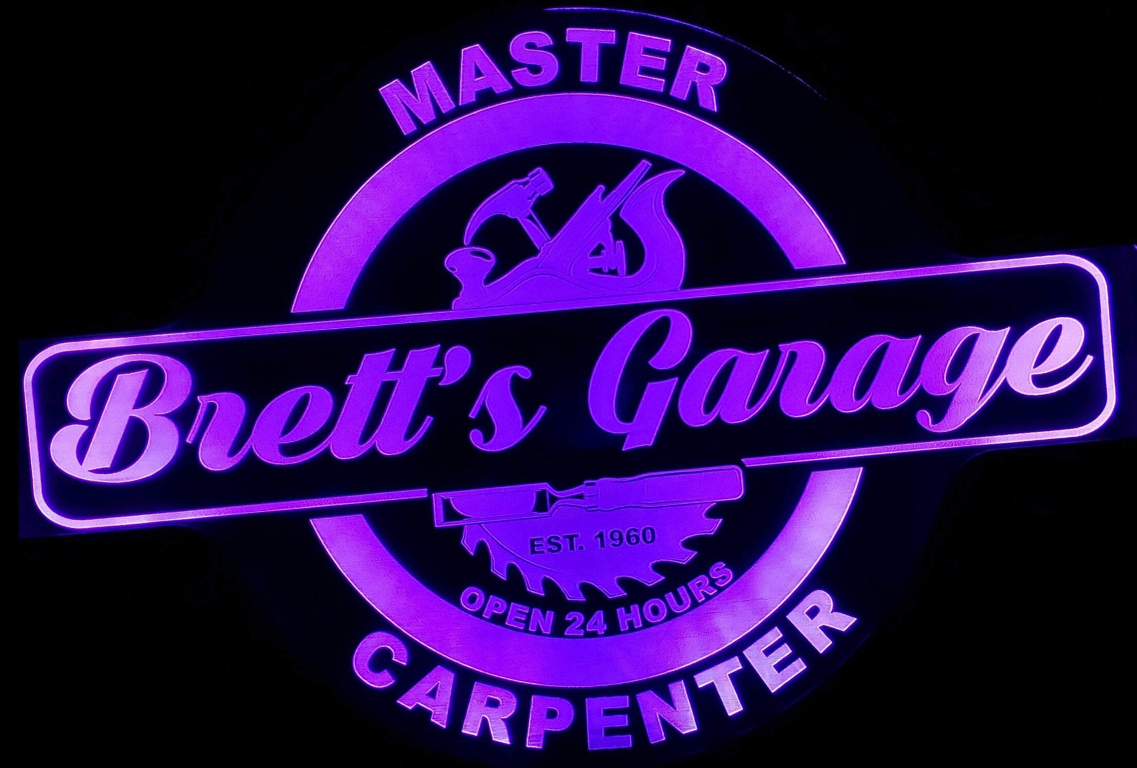 Custom Master Carpenter Led Wall Sign Neon Like - Color Changing Remote Control - 4 Sizes Free Shipping