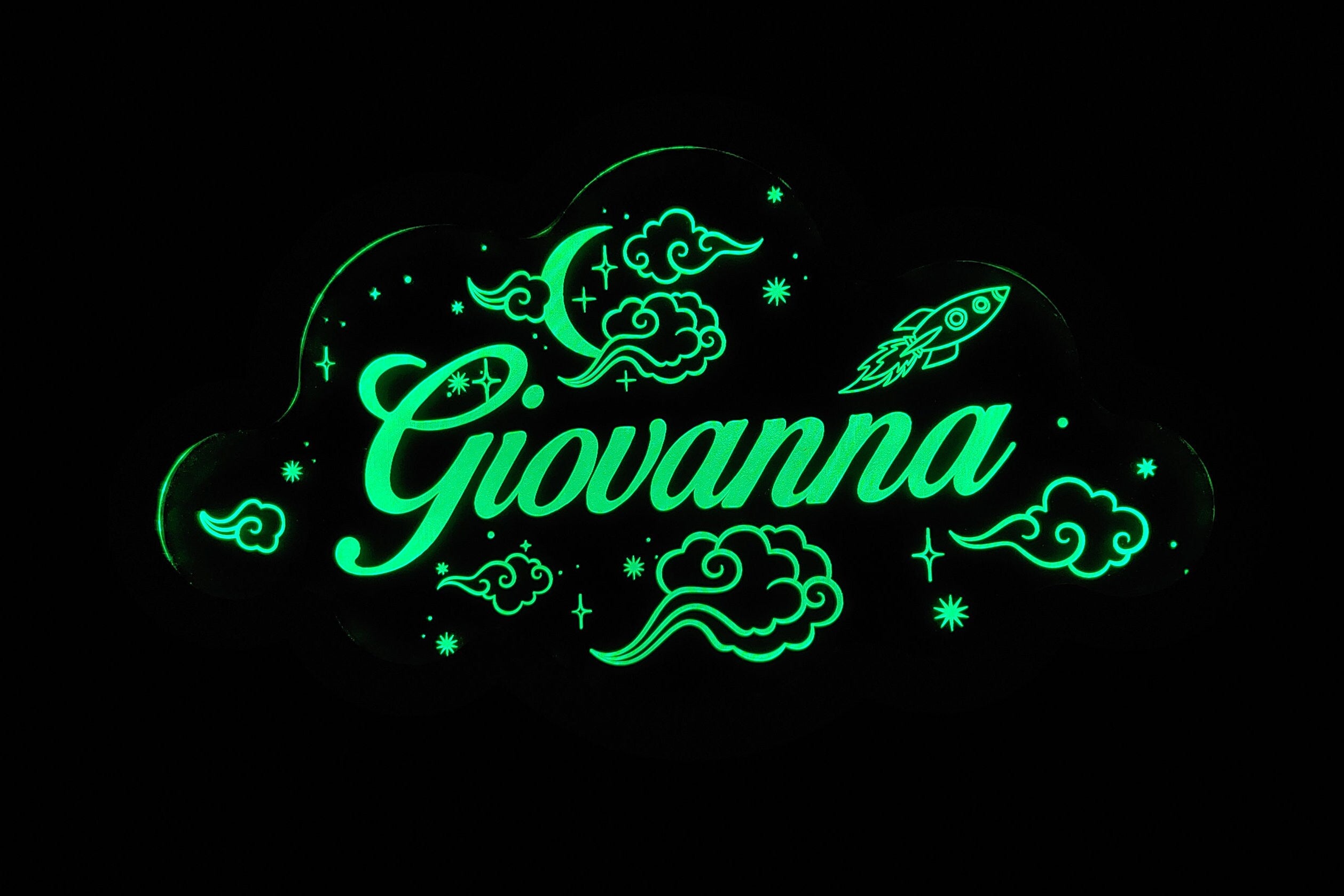 Personalized Baby Nursery Name LED Wall Sign - Neon-Like - Children's Night Light - Color Changing w Remote Control - Free Shipping
