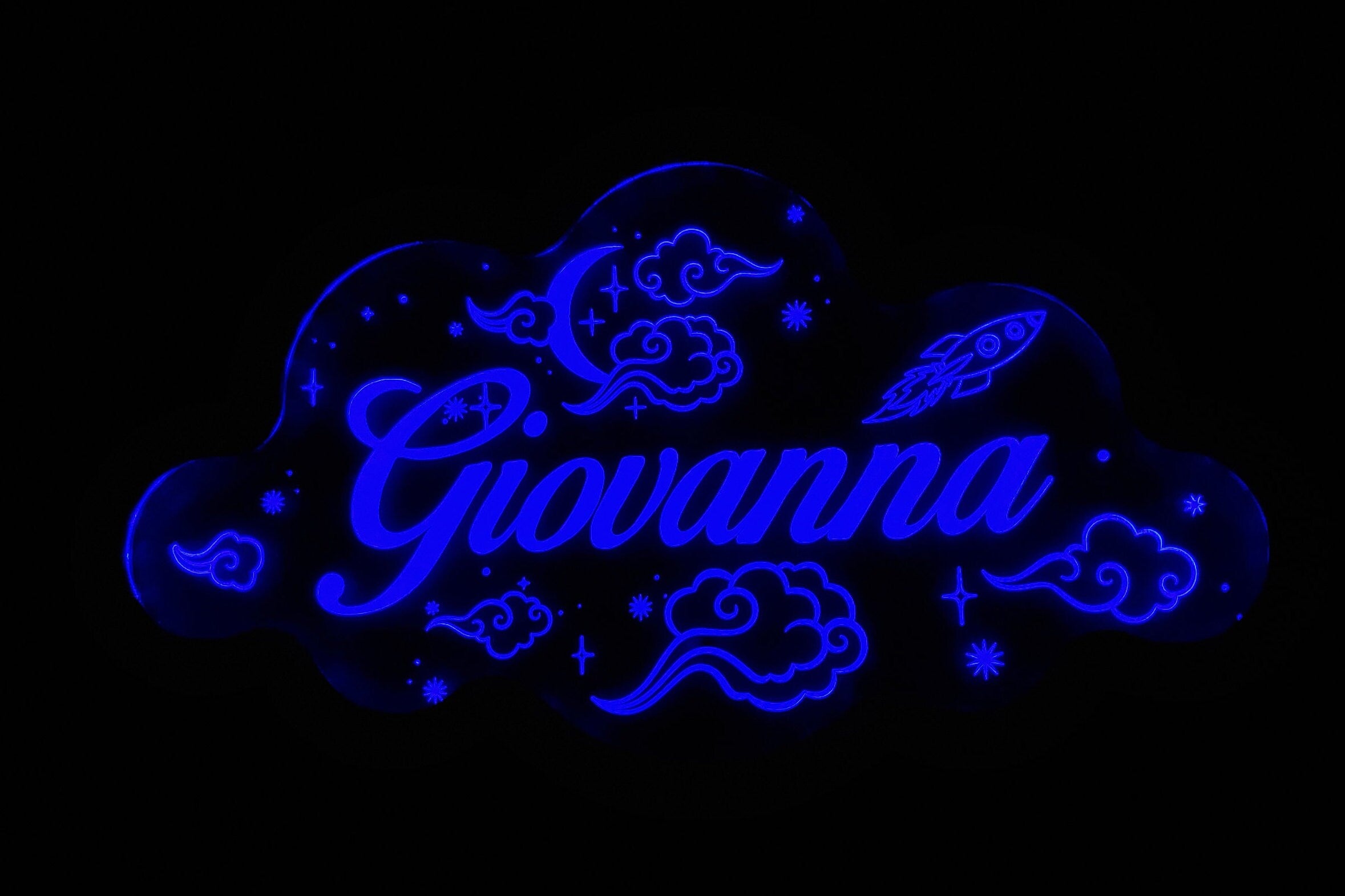 Personalized Baby Nursery Name LED Wall Sign - Neon-Like - Children's Night Light - Color Changing w Remote Control - Free Shipping