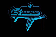 Vintage Grumman logo LED light lamp/sign - Neon-like - Free shipping - Made in USA.