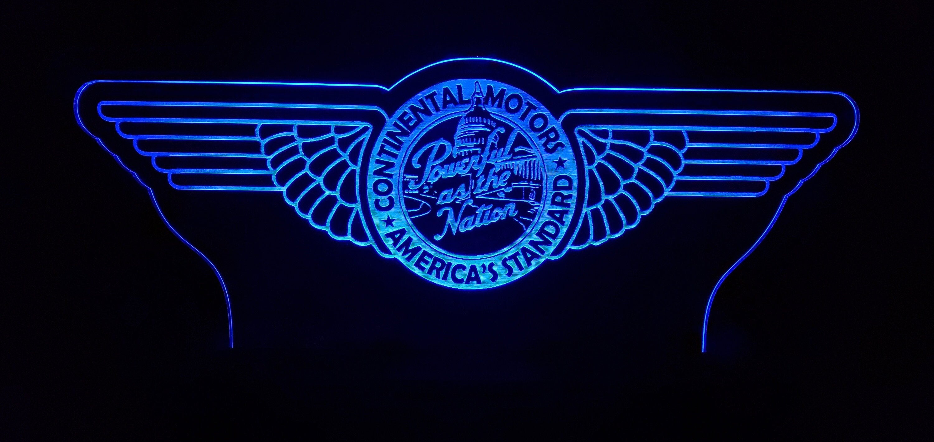 Vintage Continental motors logo LED light lamp/sign - Neon-like - Free shipping - Made in USA.