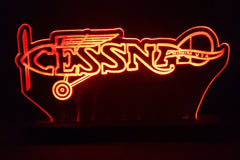 Vintage Cessna logo LED light lamp/sign - Neon-like - Free shipping - Made in USA.