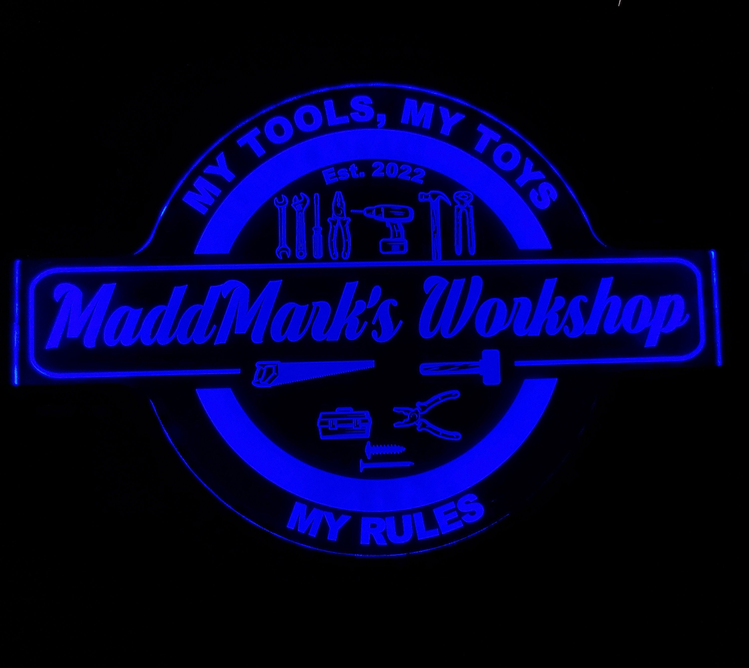 Custom Workshop Handyman Carpenter Led Wall Sign Neon Like - Color Changing Remote Control - 4 Sizes Free Shipping