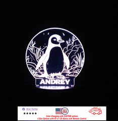 Custom Baby Penguin Personalized LED Night Light - Neon sign, Room Decor, Party Enhancer, Nursery, Kids' Room, Free Shipping Made in USA