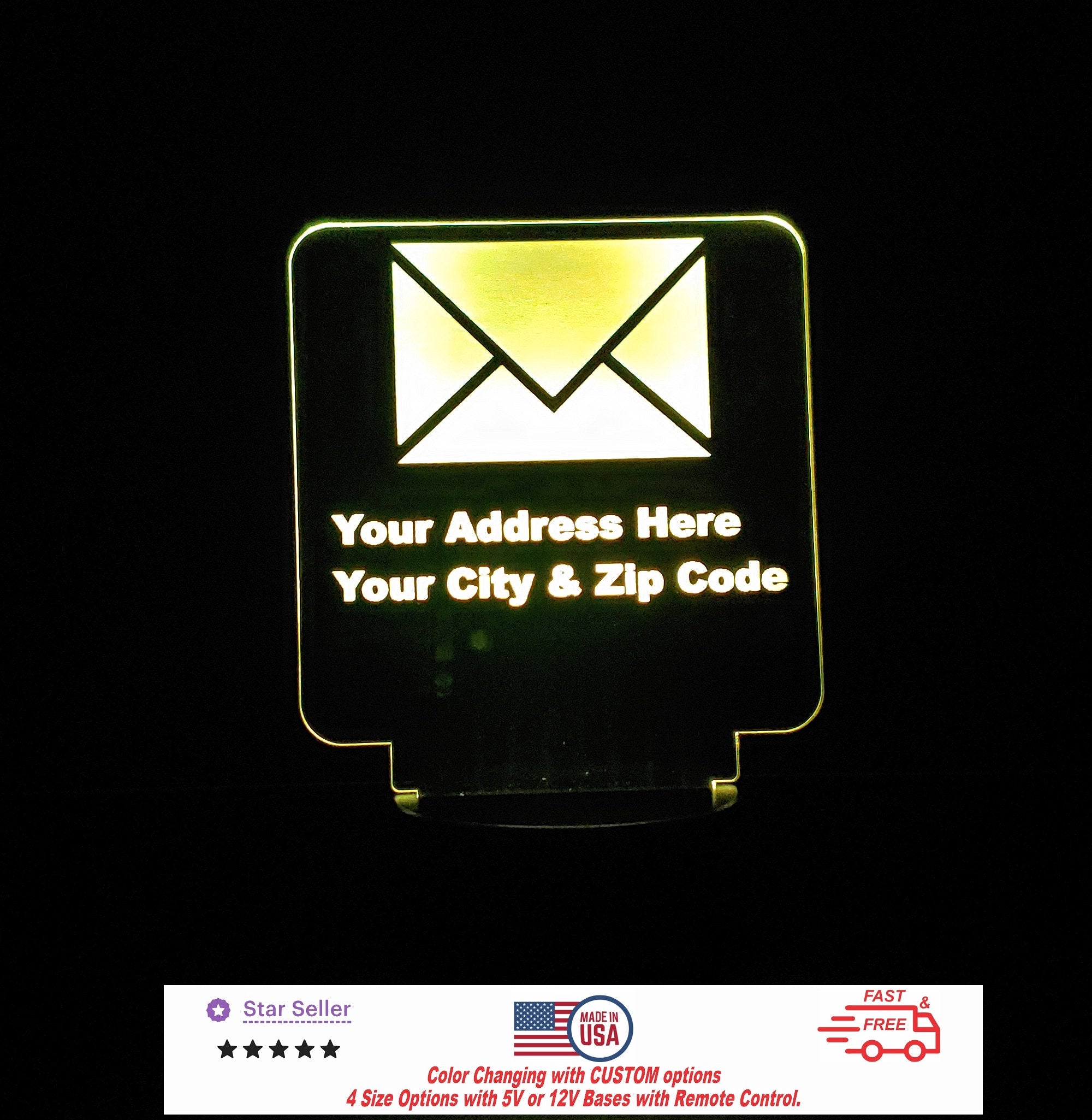 Custom Address Sign Personalized LED Night Light, Neon sign, Business Sign, Business Light, Address Light Sign Free Shipping Made in USA