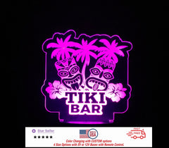 Tiki Bar Sign Personalized Bar LED Night Light - Custom Tiki Bar Sign - Bar Sign - 4 Sizes Free Shipping Made in USA