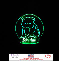 Custom Baby Koala Personalized LED Night Light - Neon sign, Room Decor, Party Enhancer, Nursery, Kids' Room, Free Shipping Made in USA