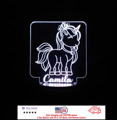 Custom Baby Unicorn Personalized LED Night Light - Neon sign, Room Decor, Party Enhancer, Nursery, Kids' Room, Free Shipping Made in USA