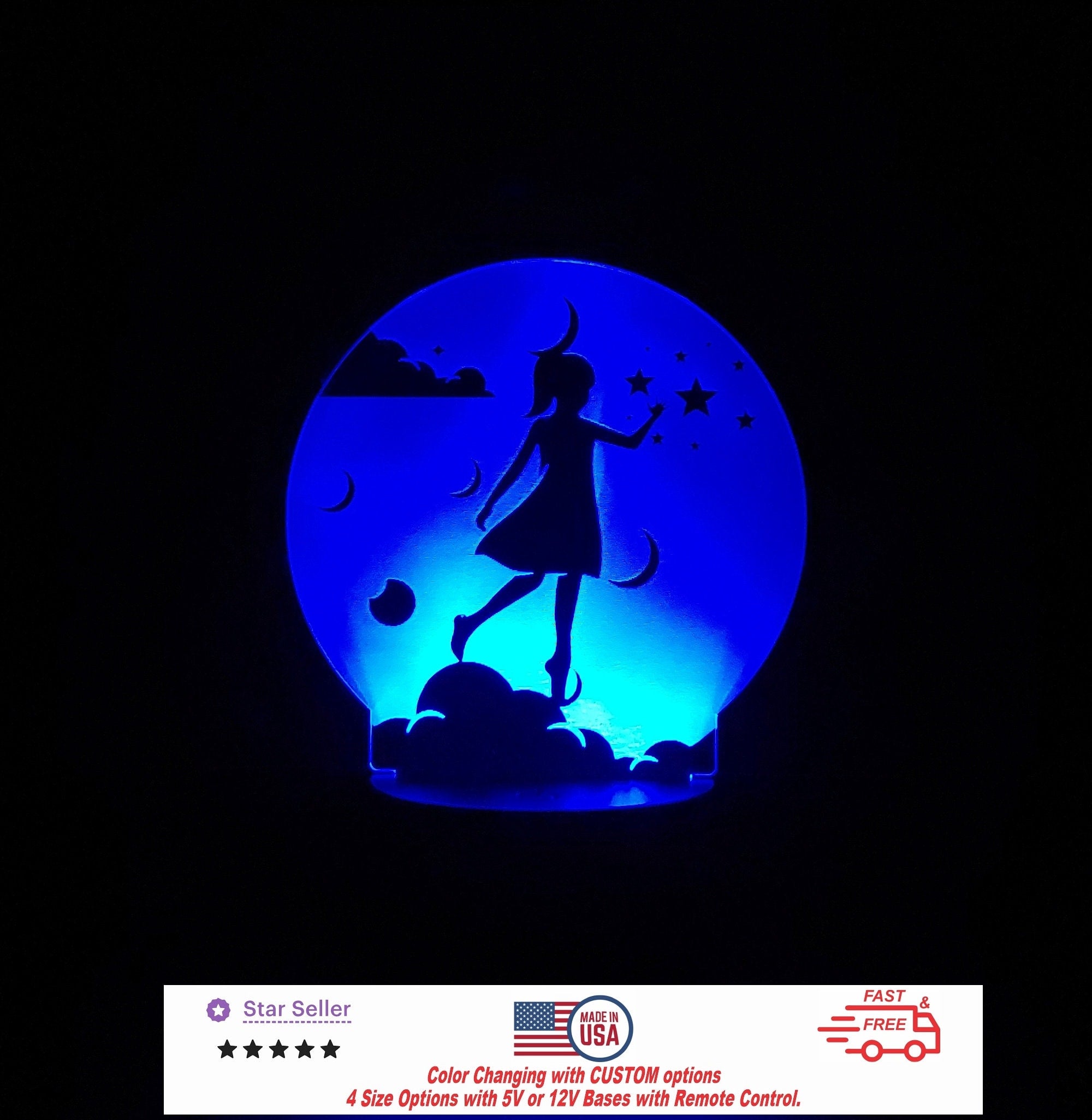 Custom Kids Baby Fairy Personalized LED Night Light - Neon sign, Room Decor, Party Enhancer, Nursery, Kids Room, Free Shipping Made in USA