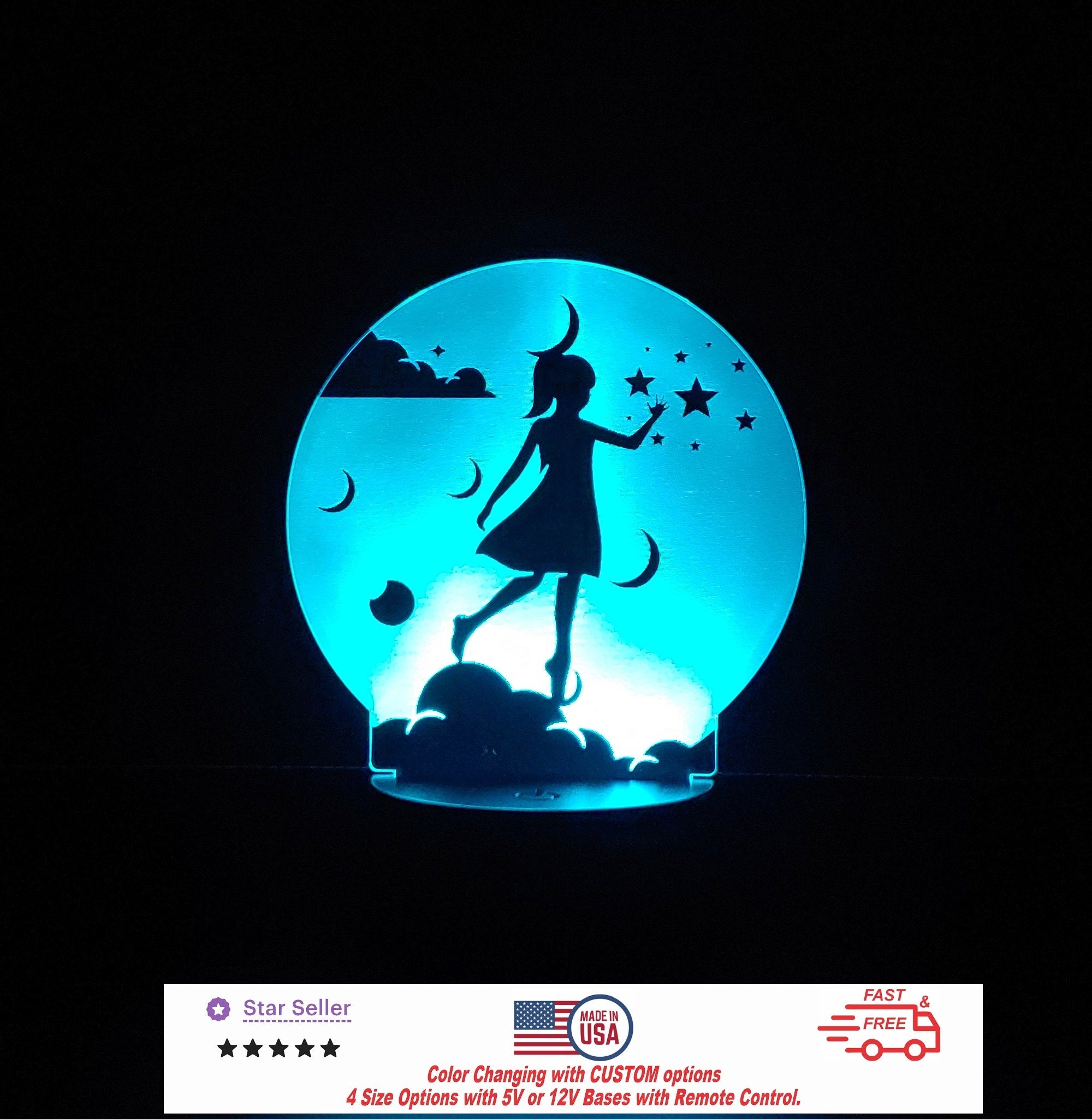 Custom Kids Baby Fairy Personalized LED Night Light - Neon sign, Room Decor, Party Enhancer, Nursery, Kids Room, Free Shipping Made in USA