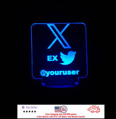 Custom Social Media Sign Personalized LED Night Light, Neon sign, Business Sign, Business Light, Hashtag User Sign Free Shipping Made in USA