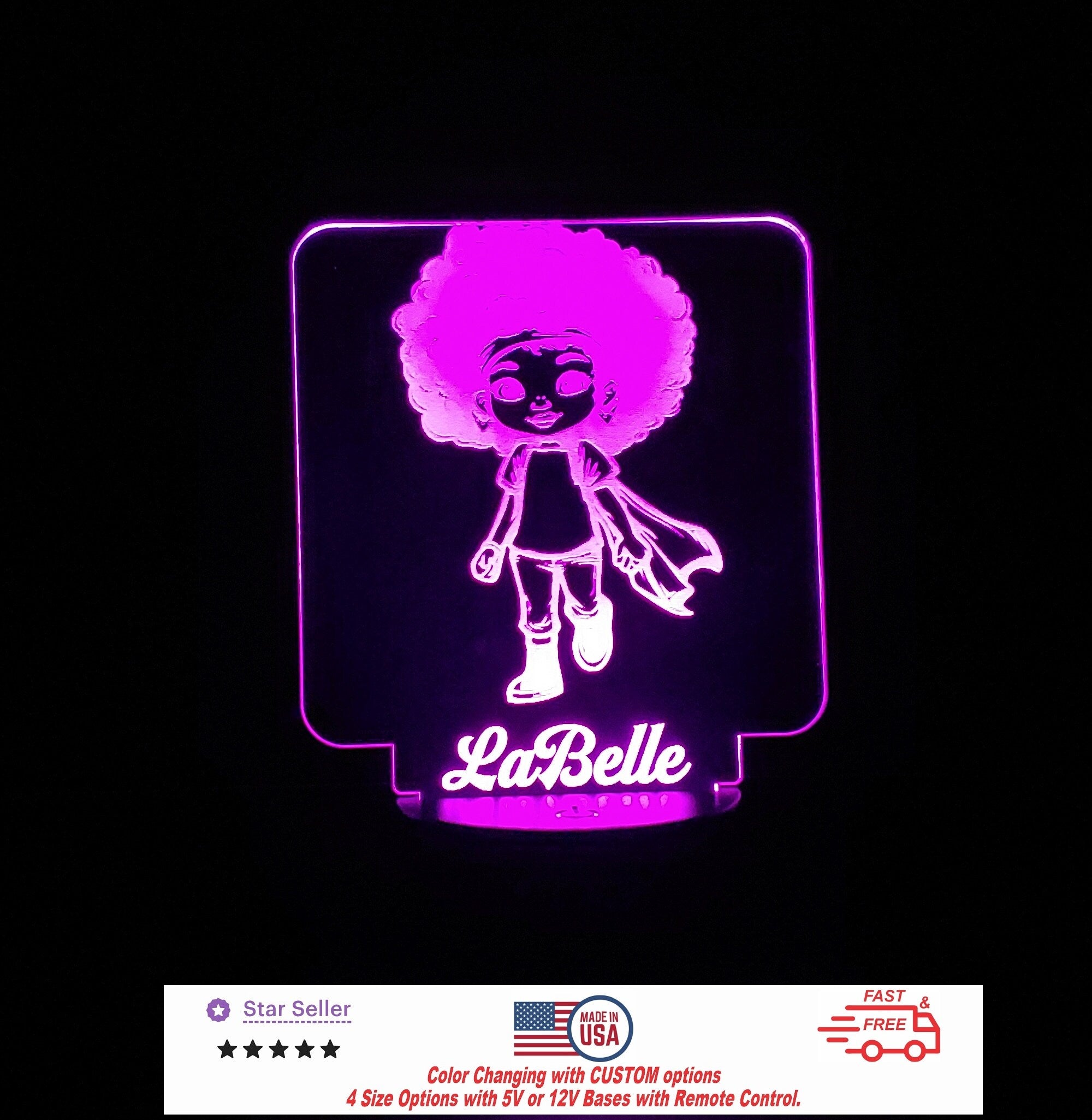 Custom Kids Baby Princess Personalized LED Night Light ,Neon sign, Room Decor, Party Enhancer Nursery Kids Room, Free Shipping Made in USA